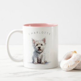 Caneca De Café Em Dois Tons Westie Cheeky Cute Personalised Gift Mug