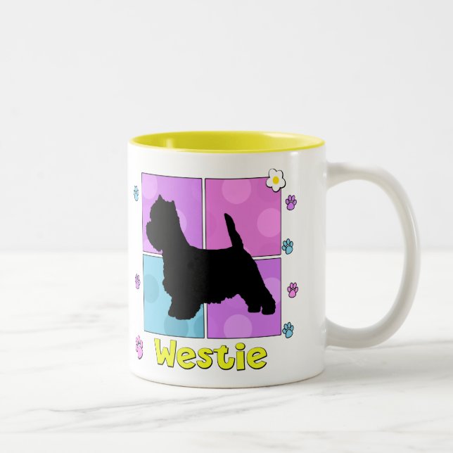 Caneca De Café Em Dois Tons Westie Groovy (Direita)