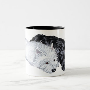 Caneca De Café Em Dois Tons Westie & Scottie em Ease