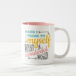 Caneca De Café Em Dois Tons What a wonderful world, taça Bicolor