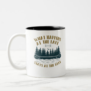 Caneca De Café Em Dois Tons What Happens at the Lake Stays at the Lake