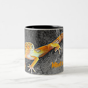 Caneca De Café Em Dois Tons What's up? Geco de leopardo, gecko, cup