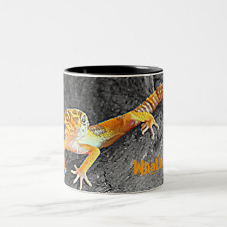 Caneca De Café Em Dois Tons What's up? Geco de leopardo, gecko, cup