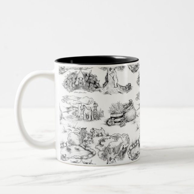 Caneca De Café Em Dois Tons WHEATEN Terrier Black Toile (Esquerda)