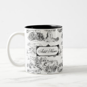 Caneca De Café Em Dois Tons WHEATEN Terrier Black Toile w/Custom Name