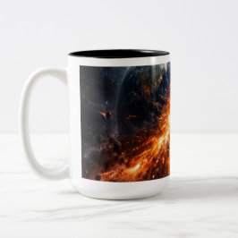 Caneca De Café Em Dois Tons When Two Planets Collide