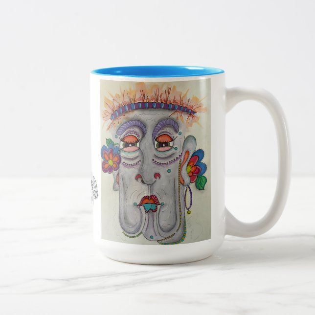 Caneca De Café Em Dois Tons Whimsic Face Mug (Direita)