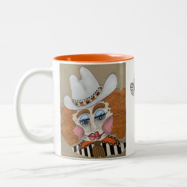 Caneca De Café Em Dois Tons Whimsic Face Mug (Esquerda)