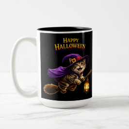 Caneca De Café Em Dois Tons Whimsical happy Halloween two