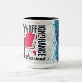 Caneca De Café Em Dois Tons Whimsical Red Book Character Ignorance Banned Moti
