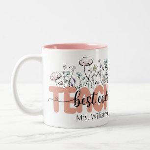 Caneca De Café Em Dois Tons Whimsical Wildflower Personalizado Melhor Professo