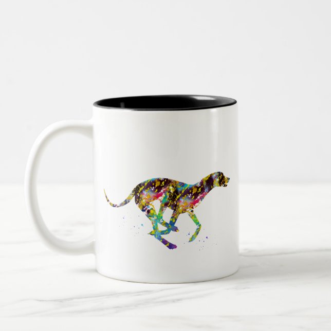 Caneca De Café Em Dois Tons Whippet correndo (Esquerda)