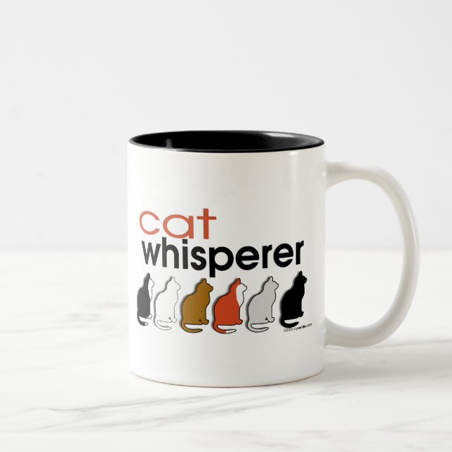 Caneca De Café Em Dois Tons Whisperer do gato (Direita)
