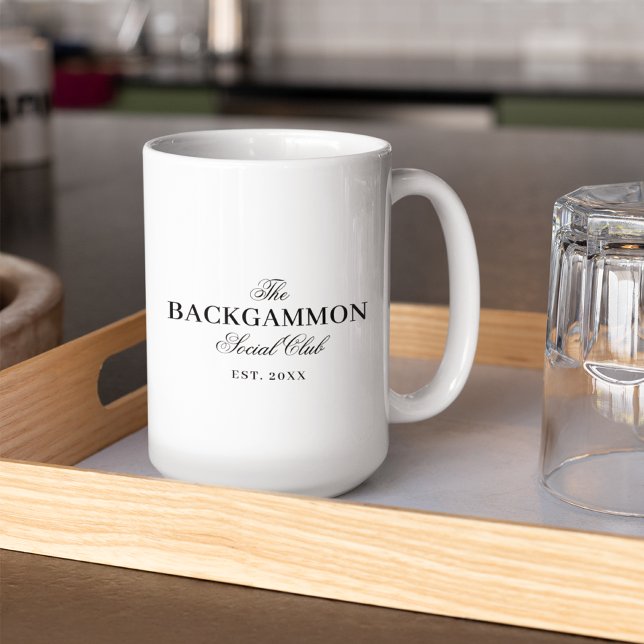 Caneca De Café Em Dois Tons White do Backgammon Social Club (Criador carregado)