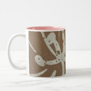 Caneca De Café Em Dois Tons White Floral em Castanho