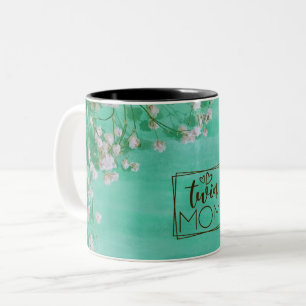 Caneca De Café Em Dois Tons White Flowers Twin Mãe
