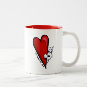 Caneca De Café Em Dois Tons White Schnauzer Love