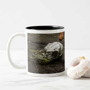 Caneca De Café Em Dois Tons Whitetail Deer Skull