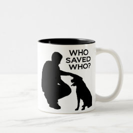 Caneca De Café Em Dois Tons Who saved who mug black print
