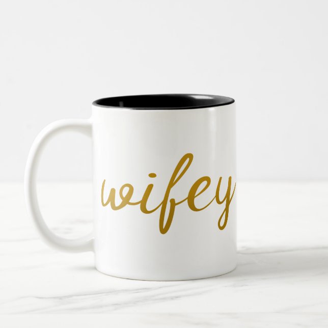 Caneca De Café Em Dois Tons Wifey (Esquerda)