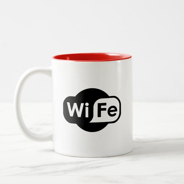 Caneca De Café Em Dois Tons WiFi - Paródia WiFi (Esquerda)
