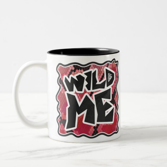 Caneca De Café Em Dois Tons Wild Me Cobra Black and Red Impressão (Esquerda)