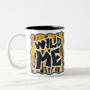Caneca De Café Em Dois Tons Wild Me Tiger Orange and Black