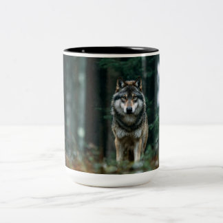 Caneca De Café Em Dois Tons Wild Wolf Photo Mug – Majestic Wildlife Coffee Cup