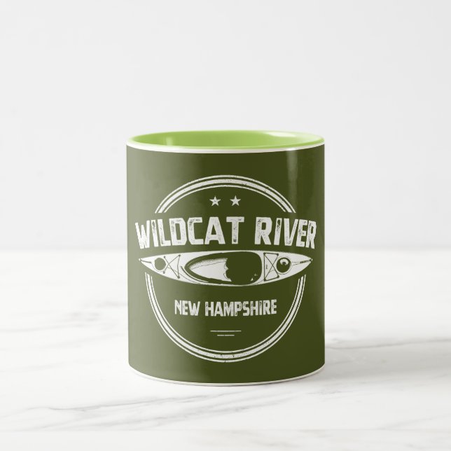 Caneca De Café Em Dois Tons Wildcat River New Hampshire Kayak (Centro)