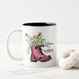 Caneca De Café Em Dois Tons Wildflower Cote Bloom e Crescimento
