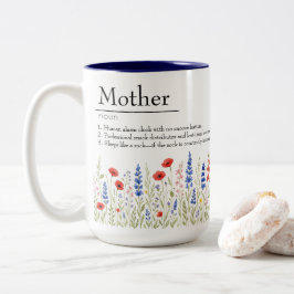 Caneca De Café Em Dois Tons Wildflower Mama Mug - Presente no Dia da Mãe Engra