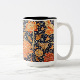 Caneca De Café Em Dois Tons William Morris Cray Floral Art Nouveau Pattern