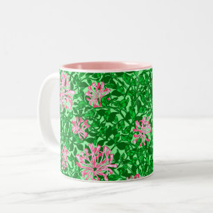 Caneca De Café Em Dois Tons William Morris Honeysuckle, Rosa e Verde