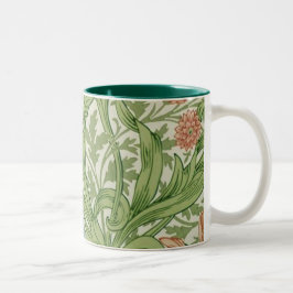Caneca De Café Em Dois Tons William Morris Iris Flowers Foliage Birds Blue