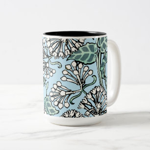 Caneca De Café Em Dois Tons William Morris Jasmine e deixa o padrão