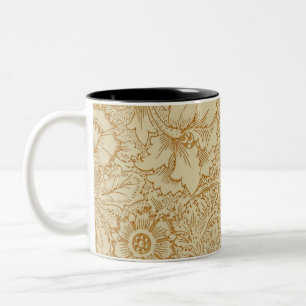 Caneca De Café Em Dois Tons William Morris Poppy Floral Wallpaper