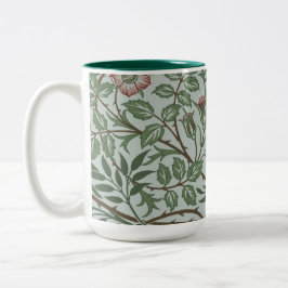 Caneca De Café Em Dois Tons William Morris Vintage Doce Rosas Briar Folhagem