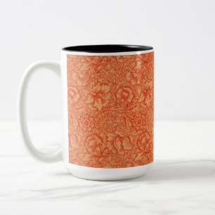 Caneca De Café Em Dois Tons William Morris Vintage Poppy Flowers Foliage