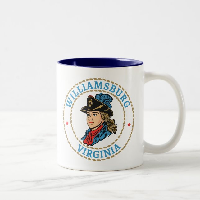 Caneca De Café Em Dois Tons Williamsburg Virginia Colonial (Direita)