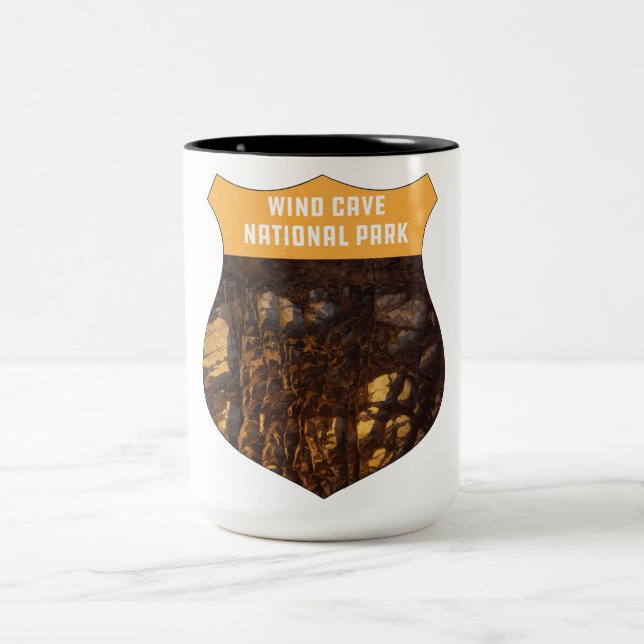 Caneca De Café Em Dois Tons Wind Cave National Park Retro Boxwork South Dakota (Centro)