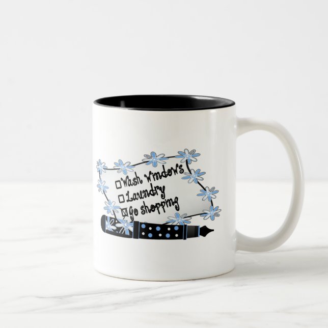 Caneca De Café Em Dois Tons Windows, lavanderia ou compra! (Direita)