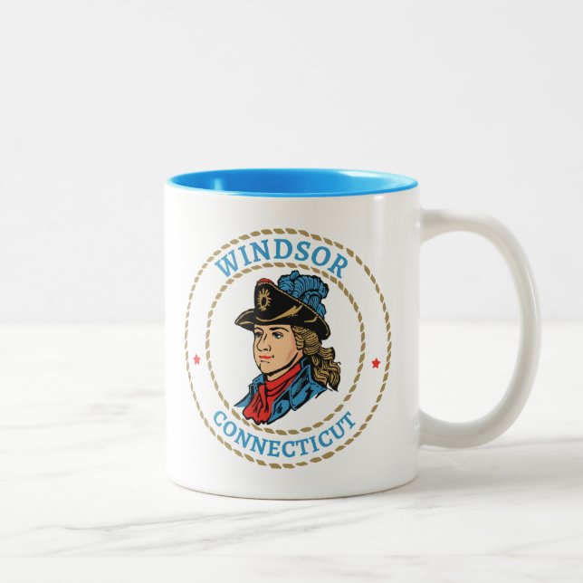 Caneca De Café Em Dois Tons Windsor Connecticut Colonial (Direita)