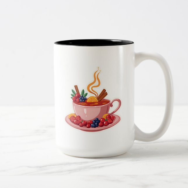 Caneca De Café Em Dois Tons Winter Berry Tea (Direita)