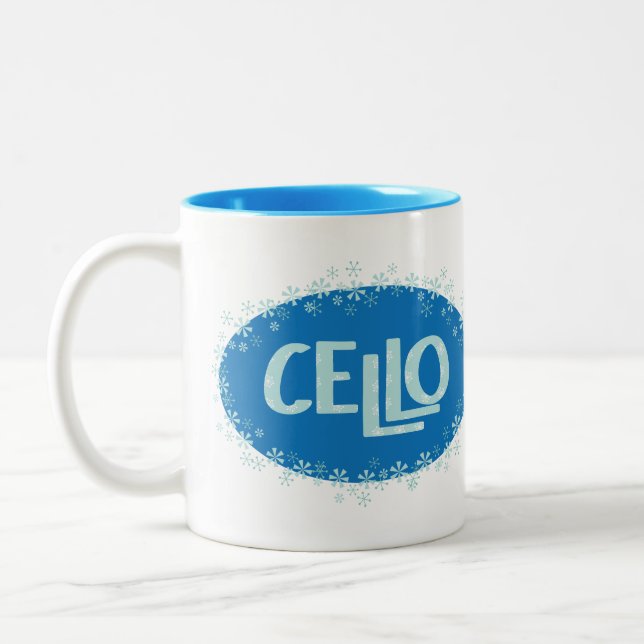 Caneca De Café Em Dois Tons Winter Cello (Esquerda)
