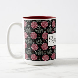 Caneca De Café Em Dois Tons Winter Cozy Roses Floral Coffee Mug