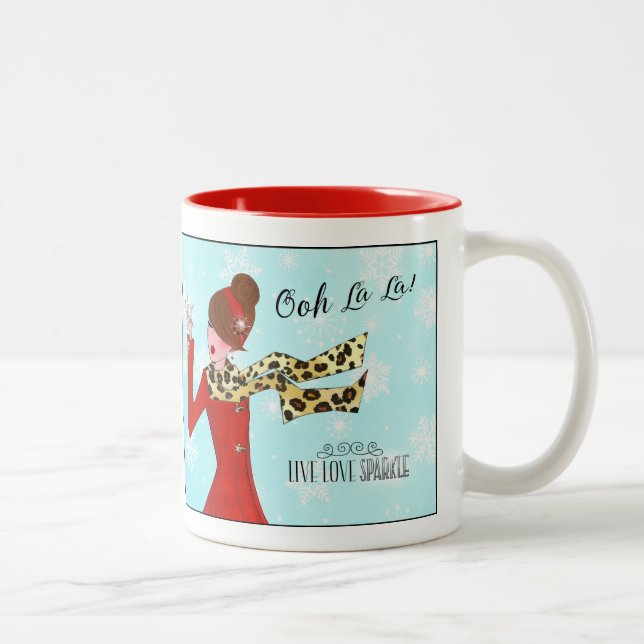 Caneca De Café Em Dois Tons WINTER DIVA - Live Love Sparkle! (Direita)