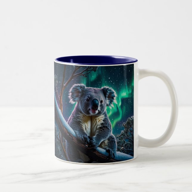 Caneca De Café Em Dois Tons Winter Koala e Southern Lights (Direita)