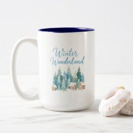 Caneca De Café Em Dois Tons Winter Wonderland Snowy Village Mug  