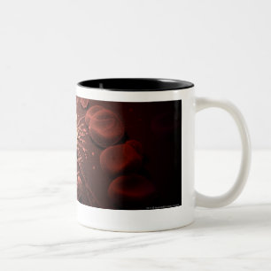 Caneca De Café Em Dois Tons Wireframe das células cancerosas