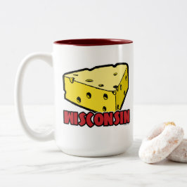 Caneca De Café Em Dois Tons Wisconsin Cheese Wedge